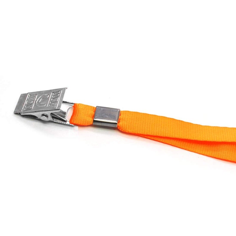 Bird Fiy Orange Lanyards 100 Pack 34" Premium Lanyard Bulldog Clips Bulk Nylon Flat Lanyard with Badge Clip (Orange, 100 Pack) - Image 4
